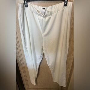 NEW Shein Curve Off White Ivory Elastic Waist Leg Dress Pants Women Plus Size 4X